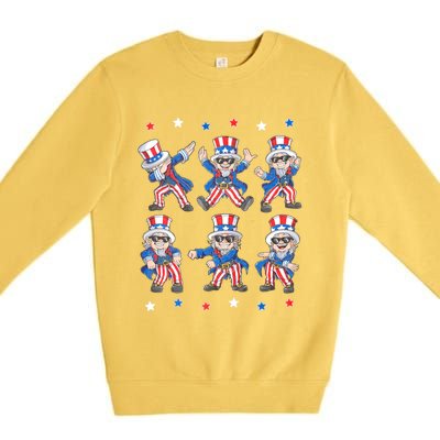 Dancing Dabbing Uncle Sam 4th Of July Dance Premium Crewneck Sweatshirt