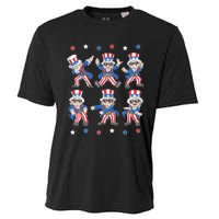 Dancing Dabbing Uncle Sam 4th Of July Dance Cooling Performance Crew T-Shirt