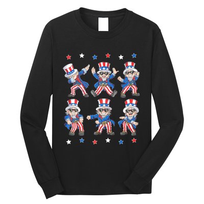 Dancing Dabbing Uncle Sam 4th Of July Dance Long Sleeve Shirt