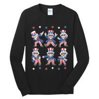 Dancing Dabbing Uncle Sam 4th Of July Dance Tall Long Sleeve T-Shirt