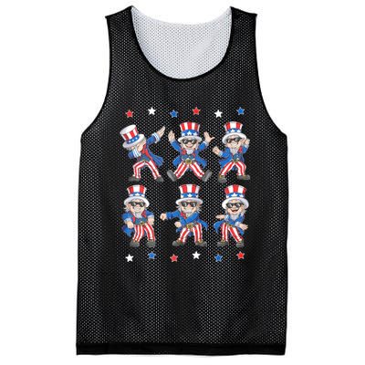 Dancing Dabbing Uncle Sam 4th Of July Dance Mesh Reversible Basketball Jersey Tank