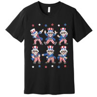 Dancing Dabbing Uncle Sam 4th Of July Dance Premium T-Shirt