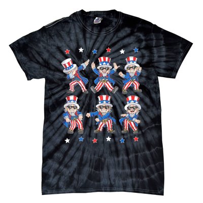 Dancing Dabbing Uncle Sam 4th Of July Dance Tie-Dye T-Shirt