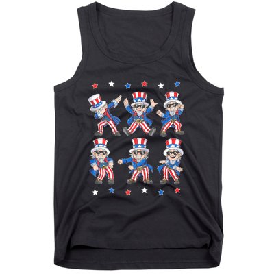 Dancing Dabbing Uncle Sam 4th Of July Dance Tank Top