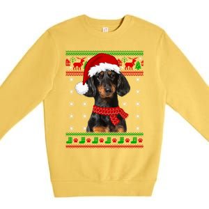 Dachshund Dog Ugly Sweater Christmas Puppy Dog Lover Great Gift Premium Crewneck Sweatshirt