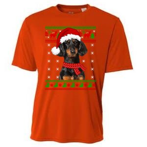 Dachshund Dog Ugly Sweater Christmas Puppy Dog Lover Great Gift Cooling Performance Crew T-Shirt