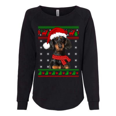 Dachshund Dog Ugly Sweater Christmas Puppy Dog Lover Great Gift Womens California Wash Sweatshirt