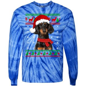 Dachshund Dog Ugly Sweater Christmas Puppy Dog Lover Great Gift Tie-Dye Long Sleeve Shirt