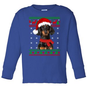 Dachshund Dog Ugly Sweater Christmas Puppy Dog Lover Great Gift Toddler Long Sleeve Shirt