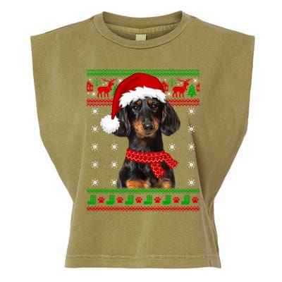 Dachshund Dog Ugly Sweater Christmas Puppy Dog Lover Great Gift Garment-Dyed Women's Muscle Tee