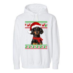 Dachshund Dog Ugly Sweater Christmas Puppy Dog Lover Great Gift Garment-Dyed Fleece Hoodie