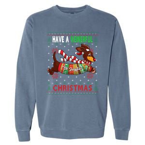 Dachshund Dog Ugly Christmas Gift Doxie Lover S Gift Garment-Dyed Sweatshirt