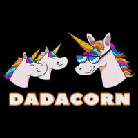 Dadacorn Daddy Unicorn 2 Children Father's Day Dad Long Sleeve Shirt