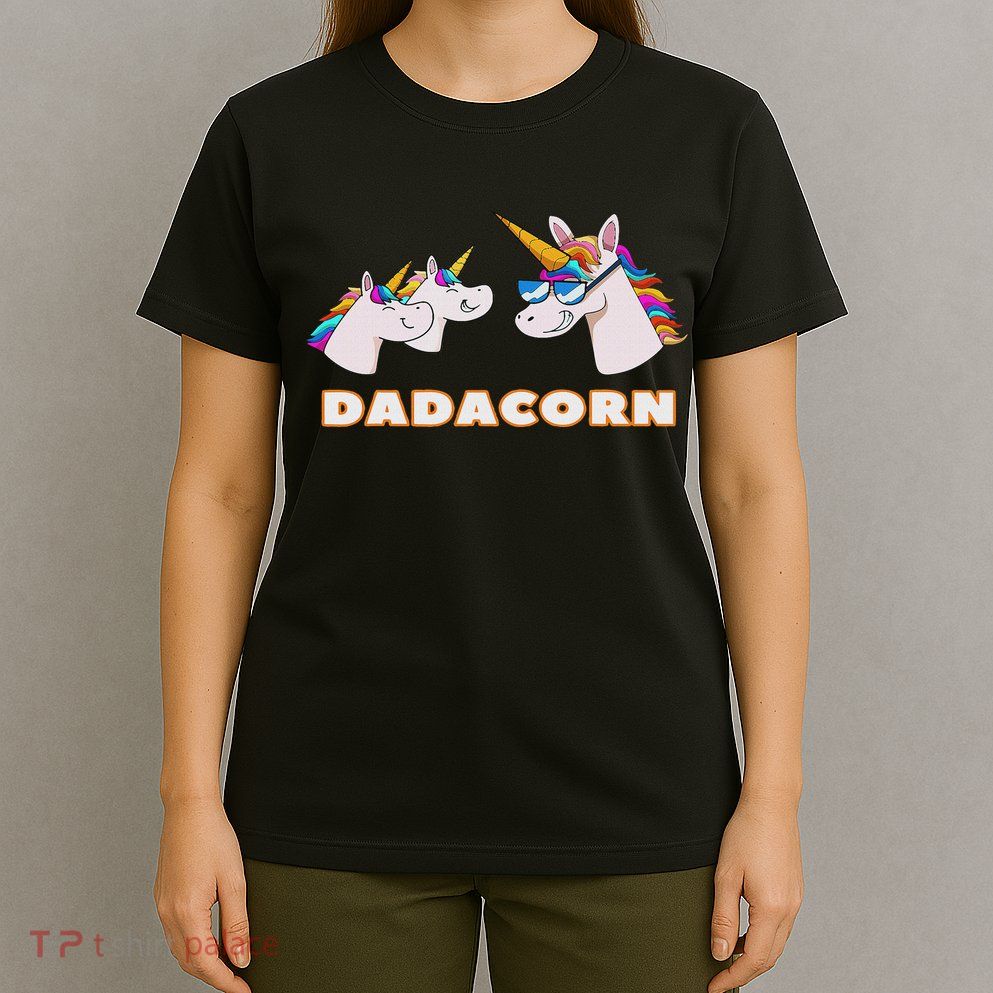 Dadacorn Daddy Unicorn 2 Children Father's Day Dad T-Shirt