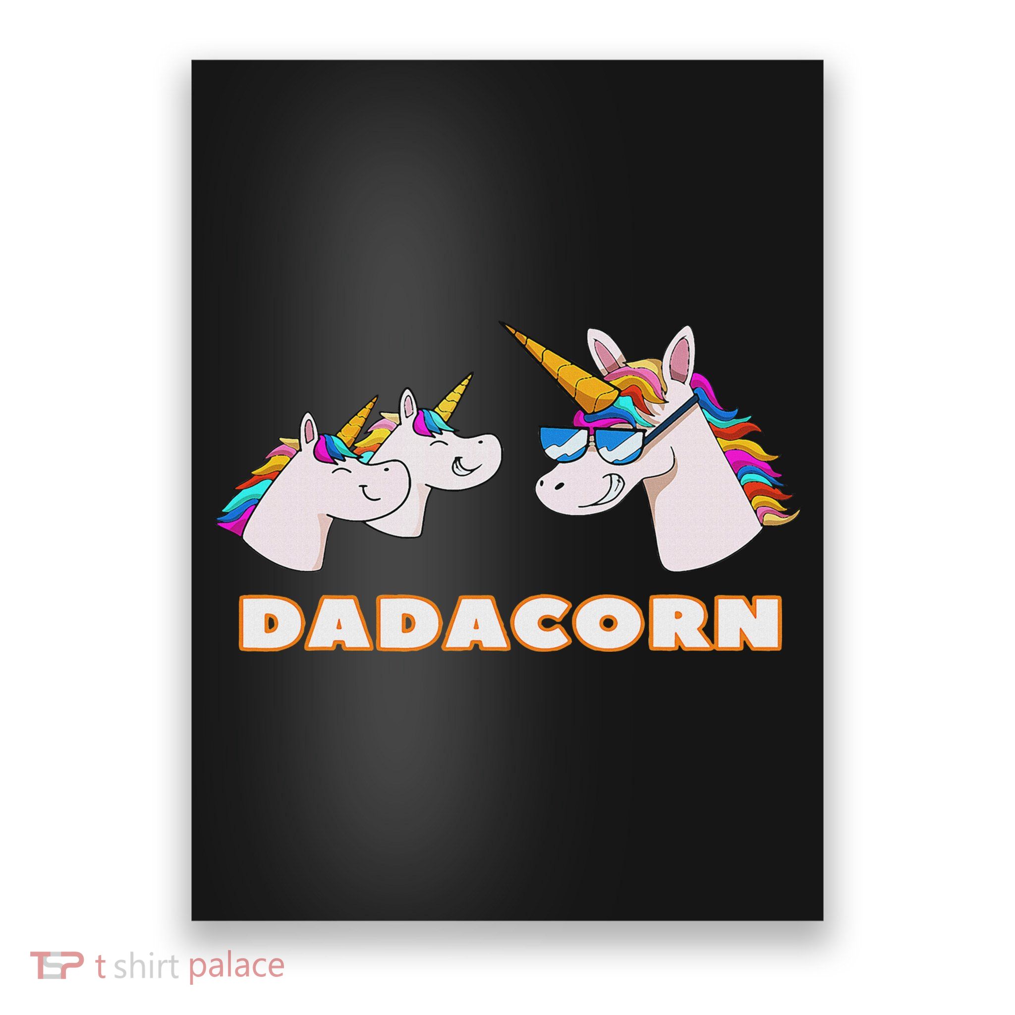 Dadacorn Daddy Unicorn 2 Children Father's Day Dad Poster