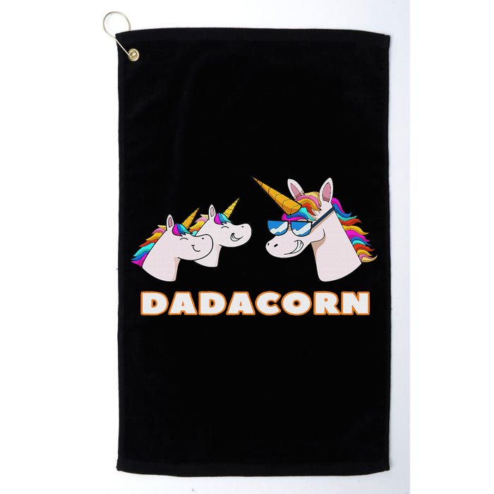 Dadacorn Daddy Unicorn 2 Children Father's Day Dad Golf Towel
