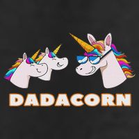 Dadacorn Daddy Unicorn 2 Children Father's Day Dad Golf Towel
