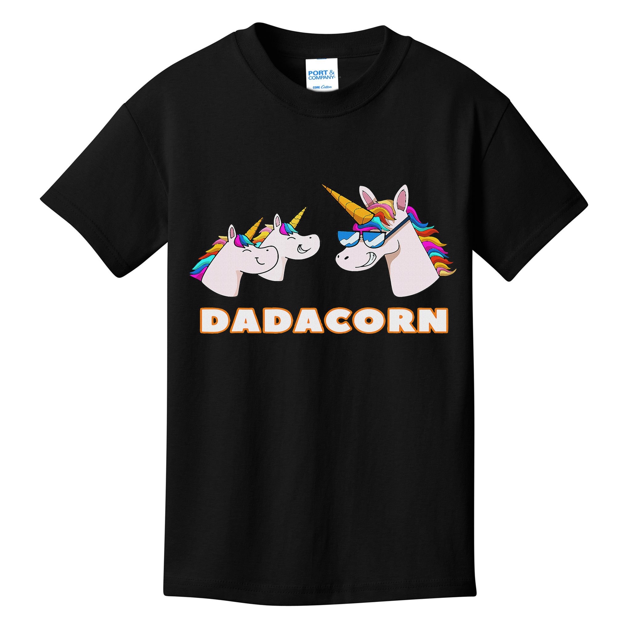Dadacorn Daddy Unicorn 2 Children Father's Day Dad Kids T-Shirt