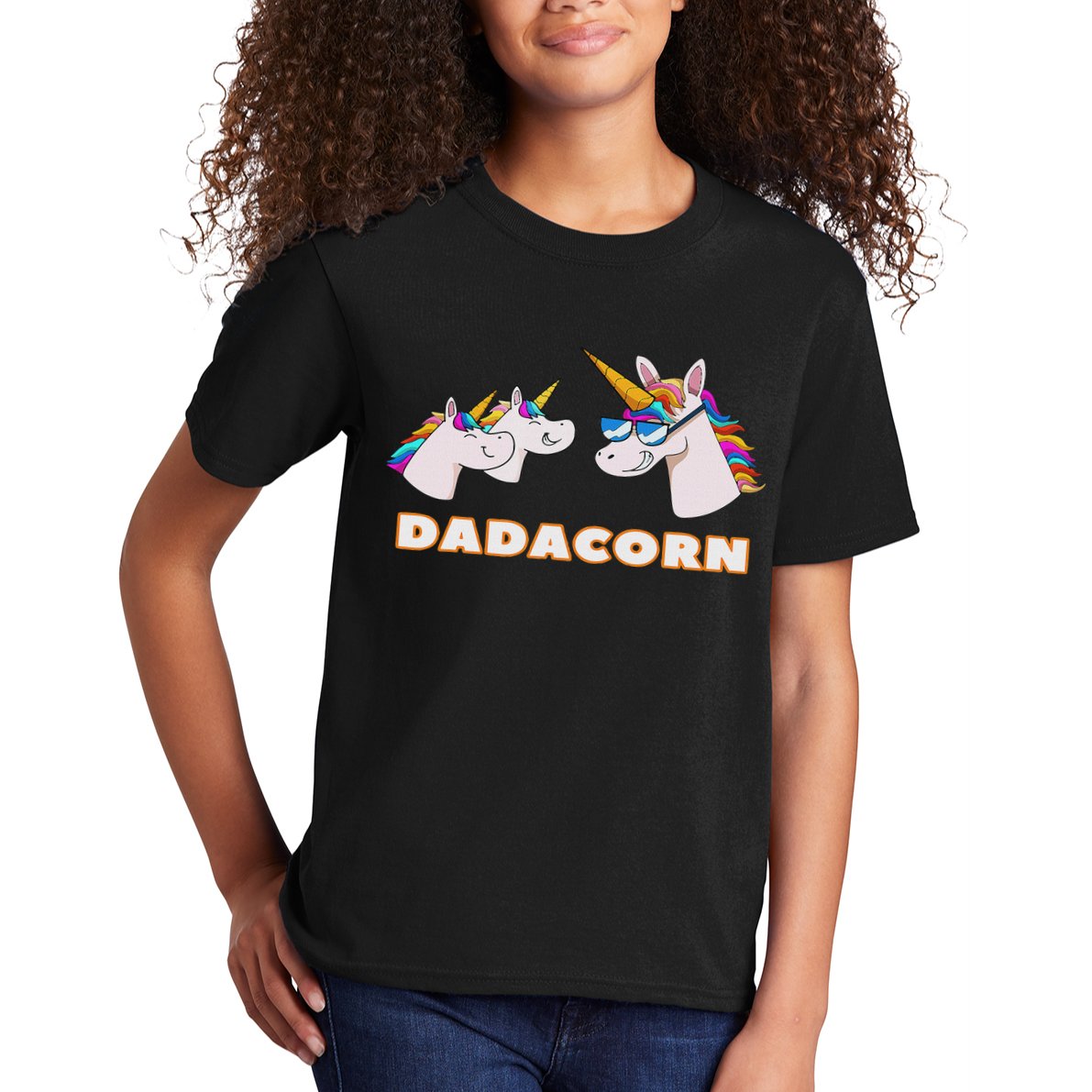 Dadacorn Daddy Unicorn 2 Children Father's Day Dad Kids T-Shirt