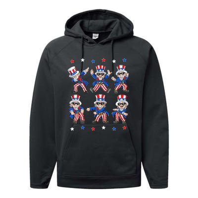 Dancing Dabbing Uncle Sam 4th of July Dance Performance Fleece Hoodie