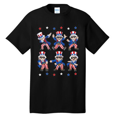 Dancing Dabbing Uncle Sam 4th of July Dance Tall T-Shirt