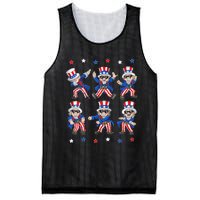 Dancing Dabbing Uncle Sam 4th of July Dance Mesh Reversible Basketball Jersey Tank