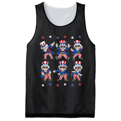 Dancing Dabbing Uncle Sam 4th of July Dance Mesh Reversible Basketball Jersey Tank