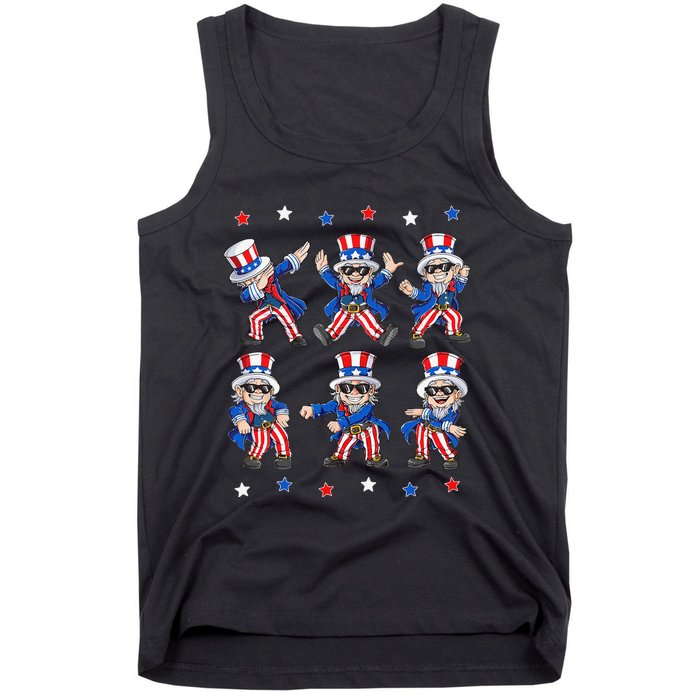 Dancing Dabbing Uncle Sam 4th of July Dance Tank Top