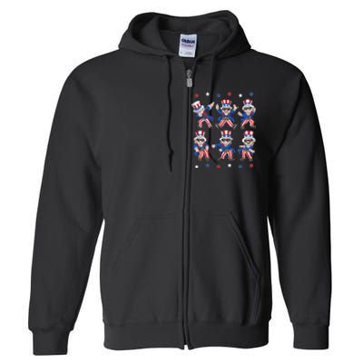 Dancing Dabbing Uncle Sam 4th of July Dance Full Zip Hoodie