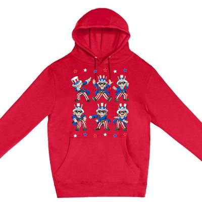 Dancing Dabbing Uncle Sam 4th of July Dance Premium Pullover Hoodie