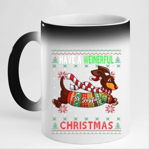 Dachshund Dog Ugly Christmas Funny Gift Doxie Lover S Gift Meaningful Gift 11oz Black Color Changing Mug