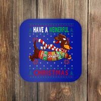 Dachshund Dog Ugly Christmas Funny Gift Doxie Lover S Gift Meaningful Gift Coaster