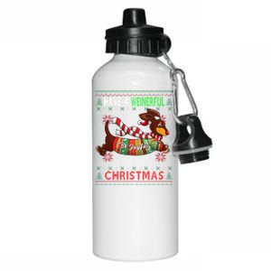 Dachshund Dog Ugly Christmas Funny Gift Doxie Lover S Gift Meaningful Gift Aluminum Water Bottle