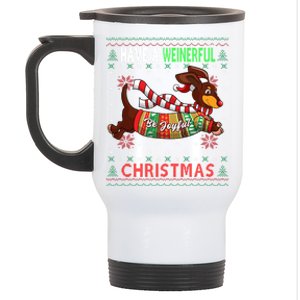 Dachshund Dog Ugly Christmas Funny Gift Doxie Lover S Gift Meaningful Gift Stainless Steel Travel Mug