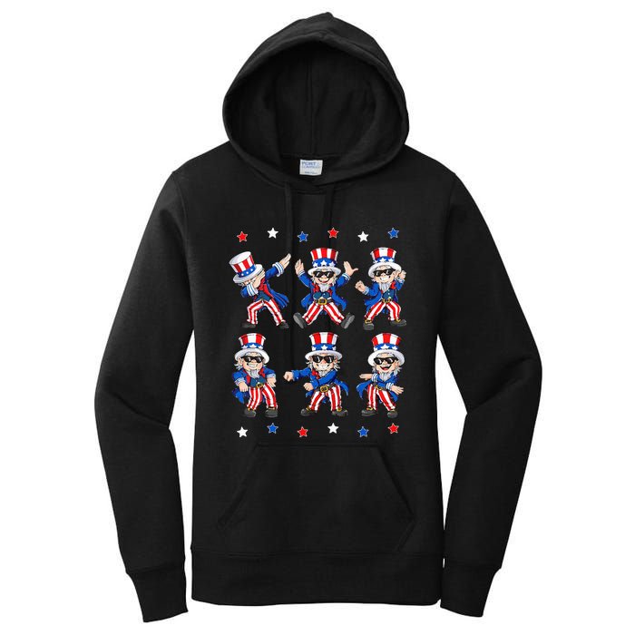 Dancing Dabbing Uncle Sam 4th Of July Kids Dance Women's Pullover Hoodie