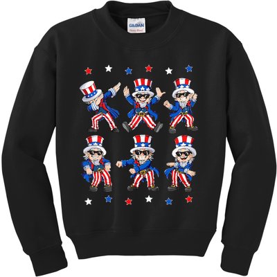 Dancing Dabbing Uncle Sam 4th Of July Kids Dance Kids Sweatshirt