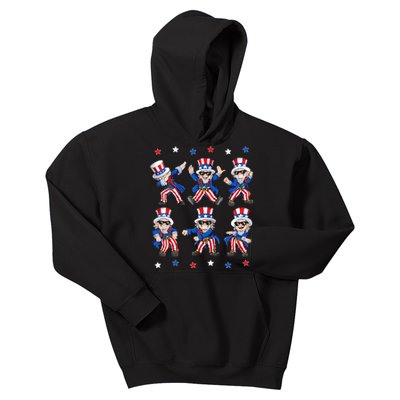 Dancing Dabbing Uncle Sam 4th Of July Kids Dance Kids Hoodie