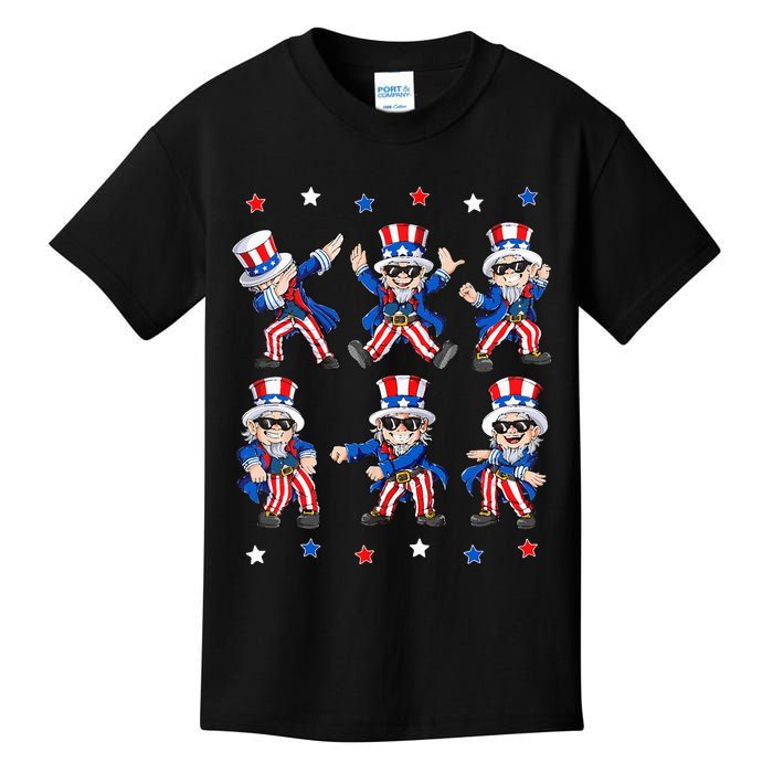 Dancing Dabbing Uncle Sam 4th Of July Kids Dance Kids T-Shirt