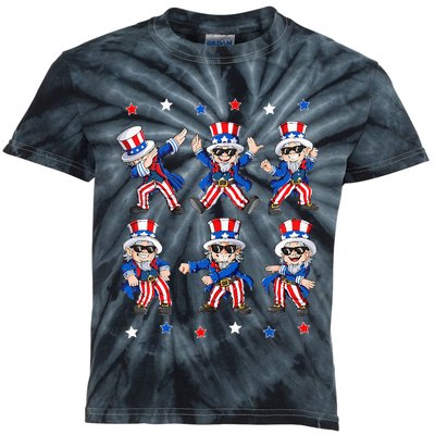 Dancing Dabbing Uncle Sam 4th Of July Kids Dance Kids Tie-Dye T-Shirt