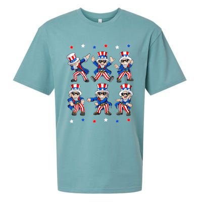 Dancing Dabbing Uncle Sam 4th Of July Kids Dance Sueded Cloud Jersey T-Shirt