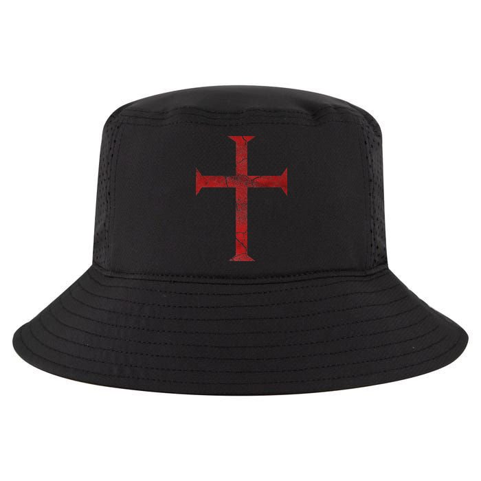 Distressed Deus Vult Knights Templar Cross Crusader Cool Comfort Performance Bucket Hat