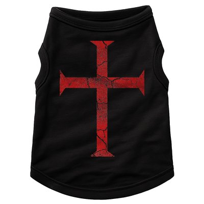 Distressed Deus Vult Knights Templar Cross Crusader Doggie Tank
