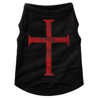 Distressed Deus Vult Knights Templar Cross Crusader Doggie Tank