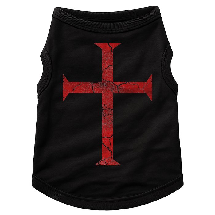 Distressed Deus Vult Knights Templar Cross Crusader Doggie Tank