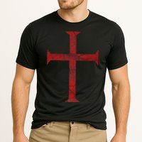 Distressed Deus Vult Knights Templar Cross Crusader Cooling Performance Crew T-Shirt