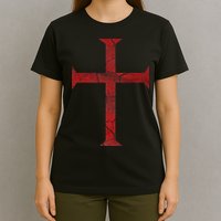 Distressed Deus Vult Knights Templar Cross Crusader T-Shirt