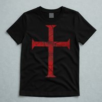 Distressed Deus Vult Knights Templar Cross Crusader T-Shirt