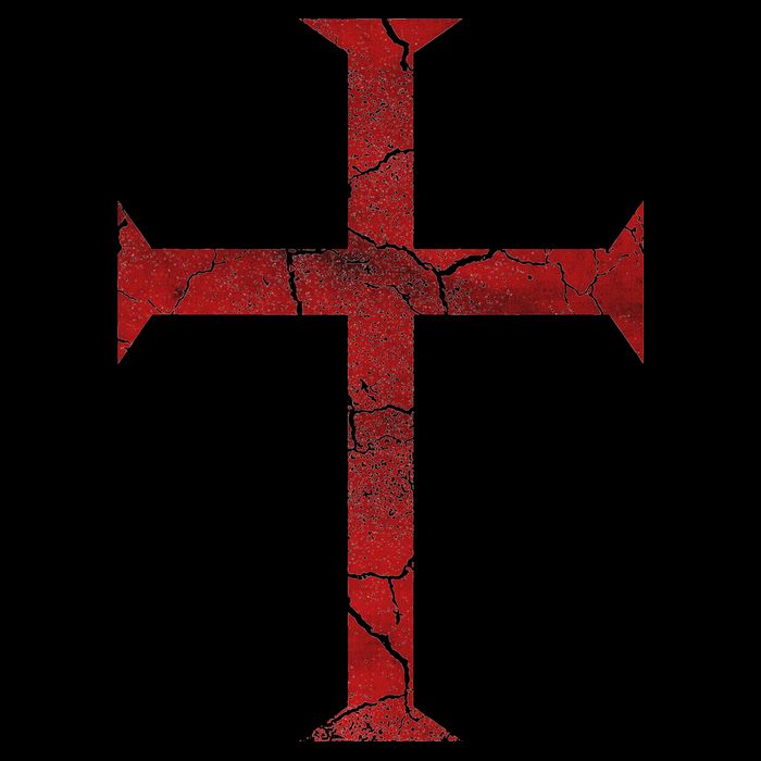 Distressed Deus Vult Knights Templar Cross Crusader Tall T-Shirt
