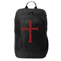 Distressed Deus Vult Knights Templar Cross Crusader City Backpack