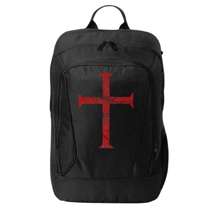 Distressed Deus Vult Knights Templar Cross Crusader City Backpack